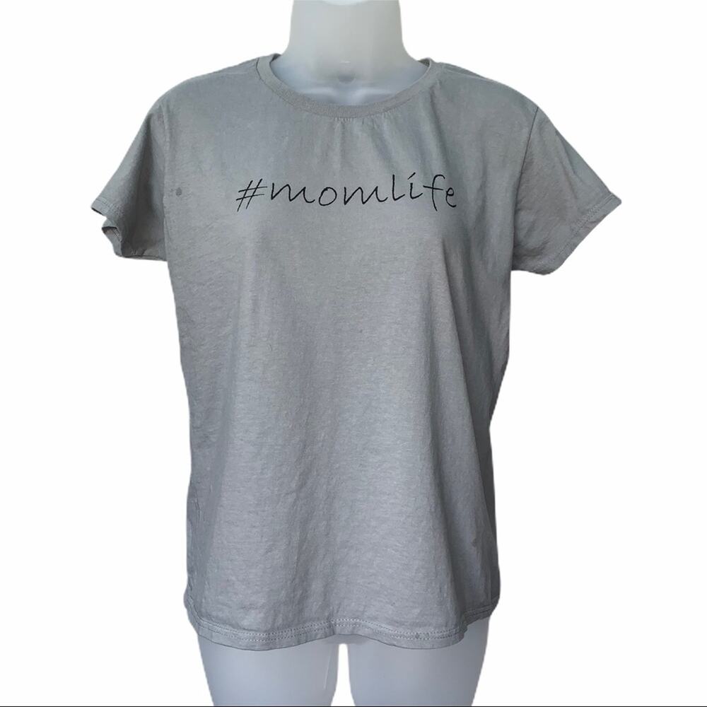 Anvil Gray #momlife Short Sleeve T-Shirt Women's Size Medium